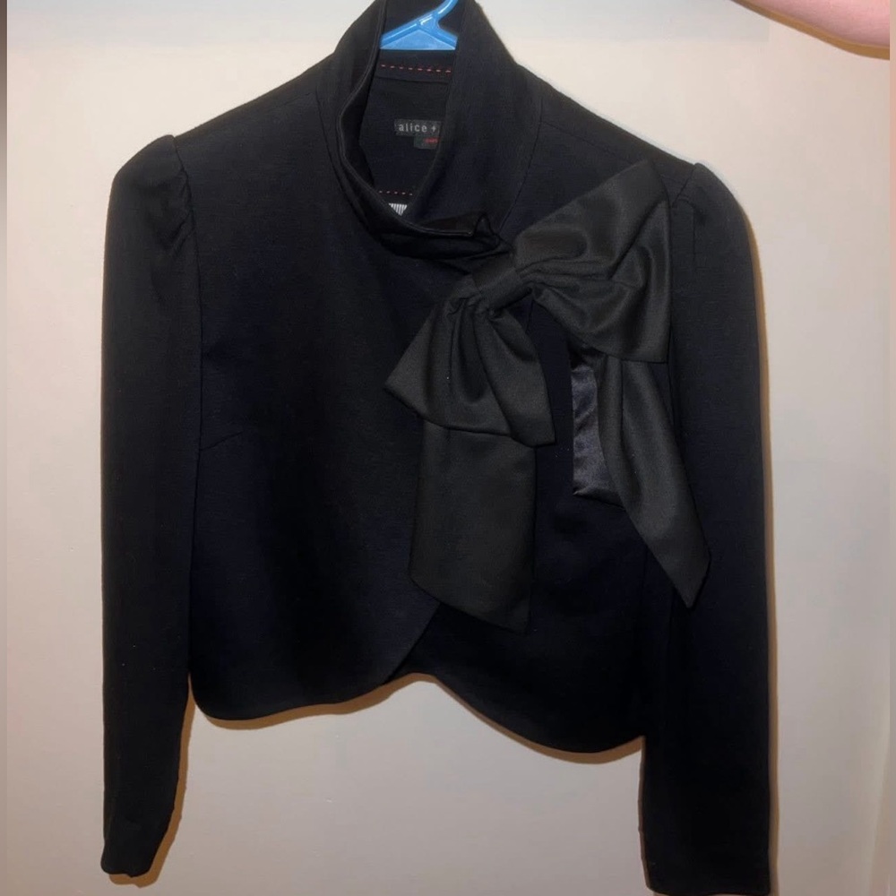 Alice & Olivia black bow suit jacket